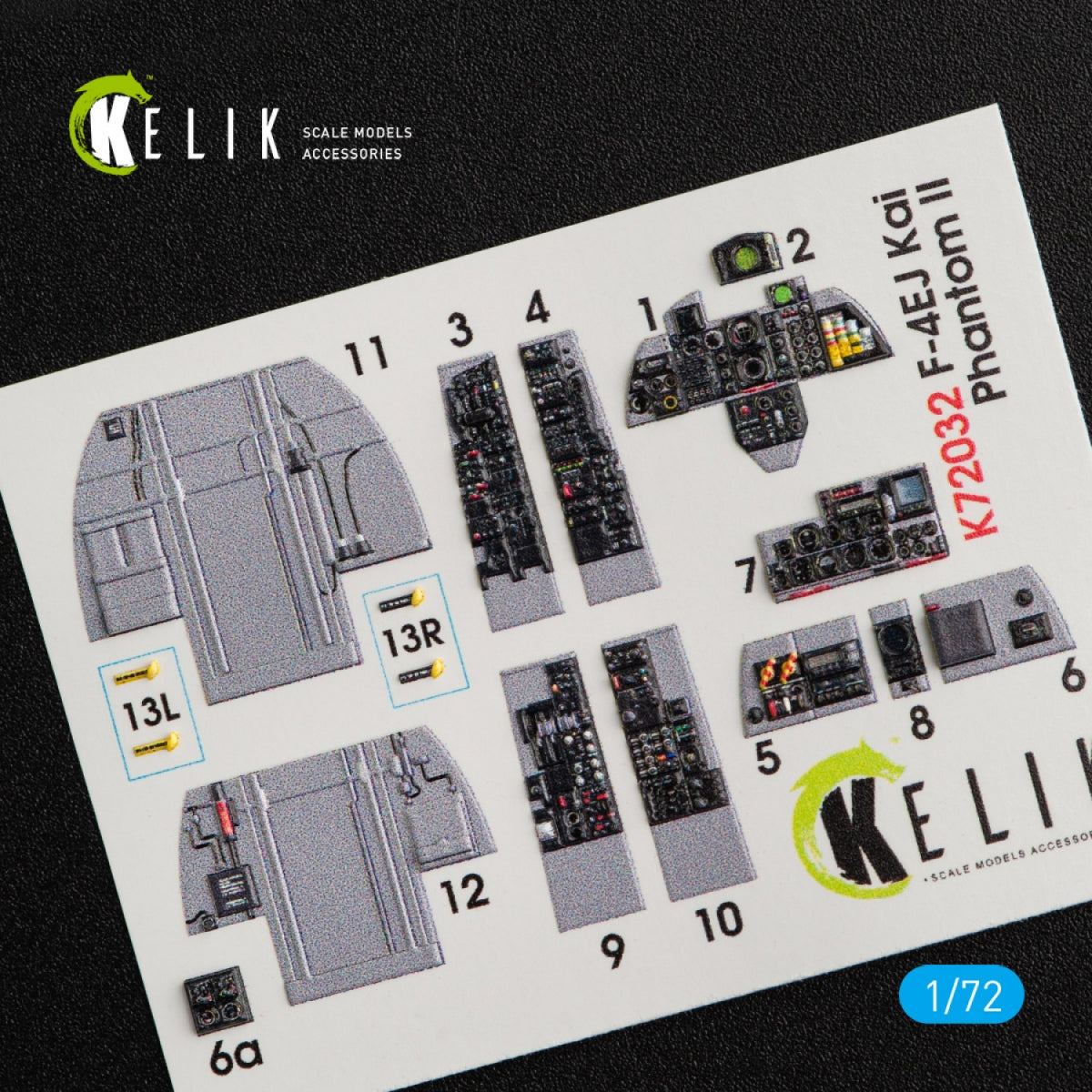 KELIK K72032 F-4EJ KAI &amp;quot;PHANTOM II&amp;quot; INTERIOR 3D DECALS FOR HASEGAWA KIT 1/72 – imagen 4