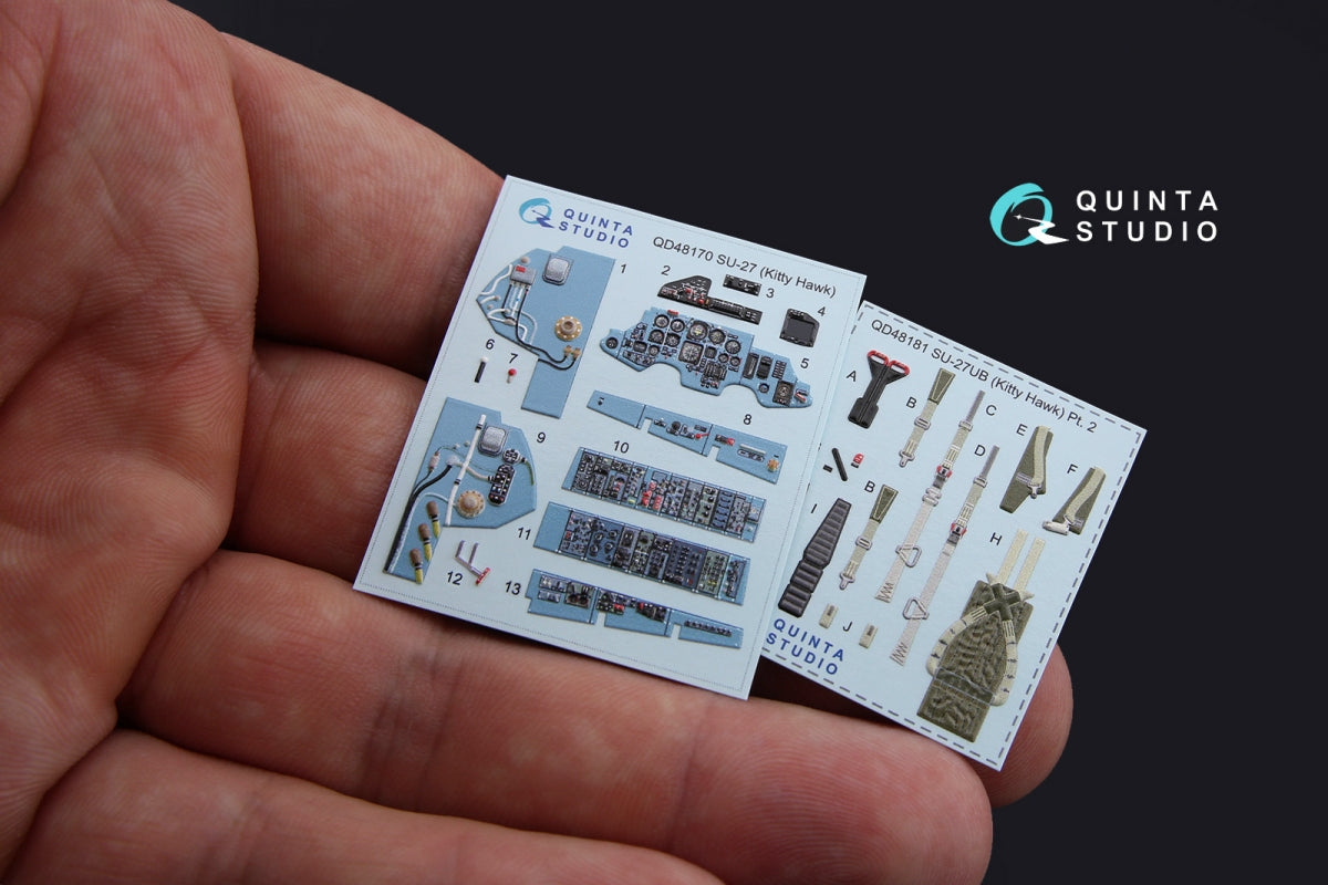 Quinta Studio QD48170 Su-27 3D-Printed coloured Interior on decal paper (for KittyHawk kit) 1/48 – imagen 2