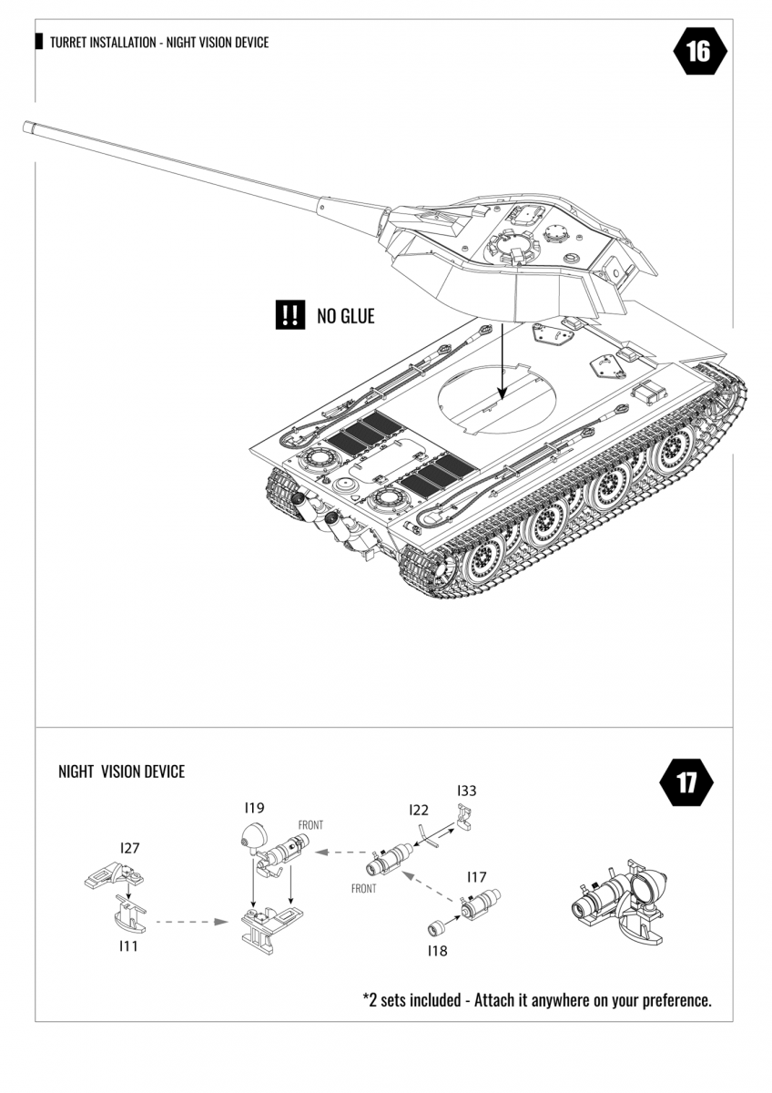 Modelcollect UA35010 WWII German E60 ausf.D 12.8cm tank with side armor late type 1/35 – imagen 10