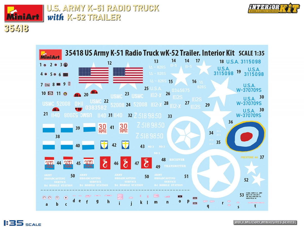 MiniArt 35418 Camion radio K-51 de l&amp;#39;armée américaine avec remorque K-52. Kit intérieur 1/35 – image 2