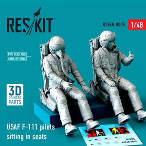 RESKIT RSF48-0005 USAF F-111 PILOTS SITTING IN SEATS (2 PCS) (3D PRINTED) 1/48 – imagen 2