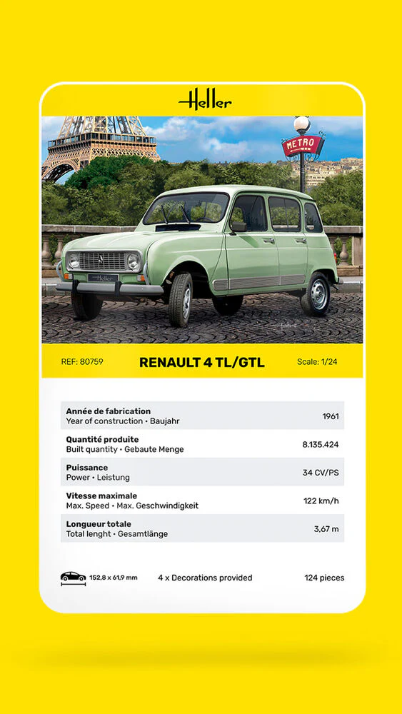Heller 80759 Renault 4 TL/GTL 1/24