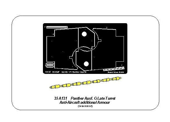 Aber 35A131 Dodatkowe przeciw lotnicze opancerzenie wieży Panter G 1/35 – imagen 4
