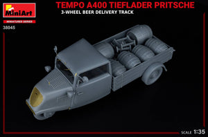 MiniArt 38045 TEMPO A400 TIEFLADER PRITSCHE 3-WHEEL BEER DELIVERY TRUCK 1/35 – Bild 16