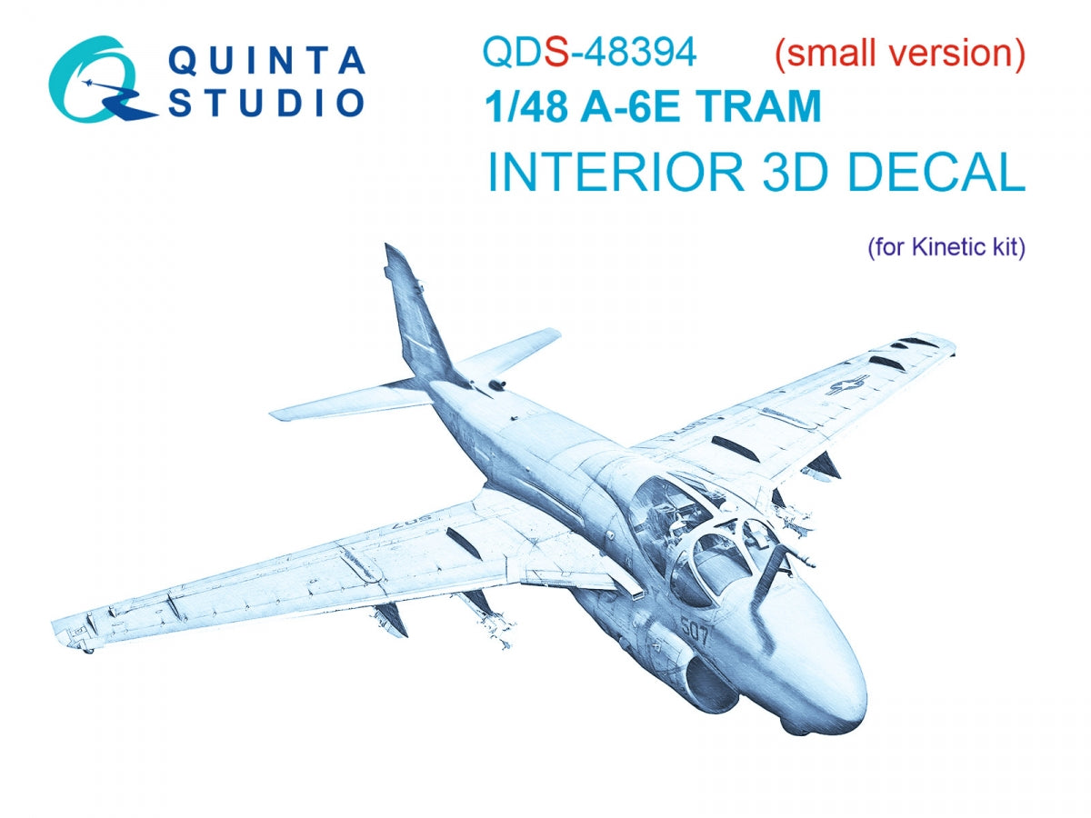 Quinta Studio QDS-48394 A-6E TRAM 3D-Printed &amp;amp; coloured Interior on decal paper (Kinetic) (Small version) 1/48