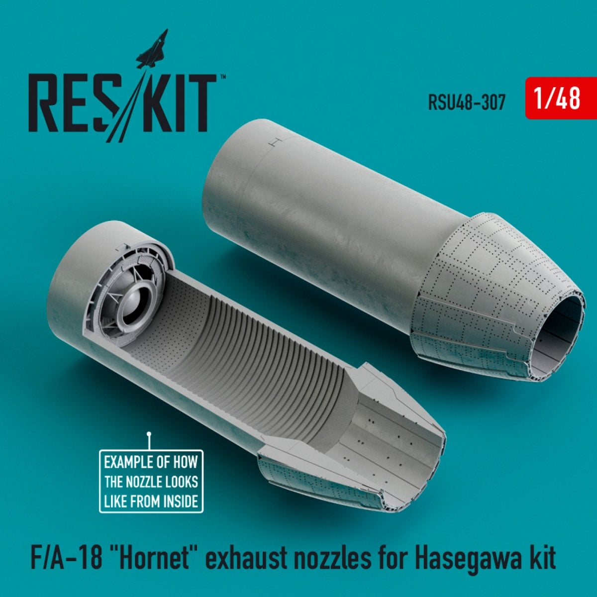 RESKIT RSU48-0307 F/A-18 "HORNET" EXHAUST NOZZLES FOR HASEGAWA KIT 1/48
