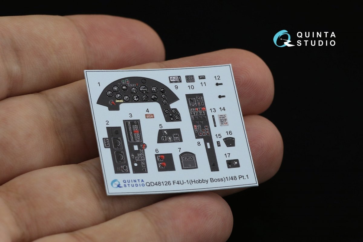 Intérieur imprimé en 3D et coloré sur papier décalcomanie pour F4U-1 Corsair (Hobby Boss) Quinta Studio QD48126 (Cage à oiseaux) 1/48 – image 11