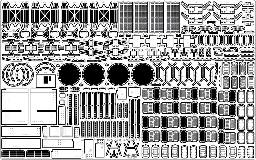 Pontos 22002F1 USS BB-63 Missouri 1945 Detail Up Set (Without wooden deck) 1/200 – Bild 15