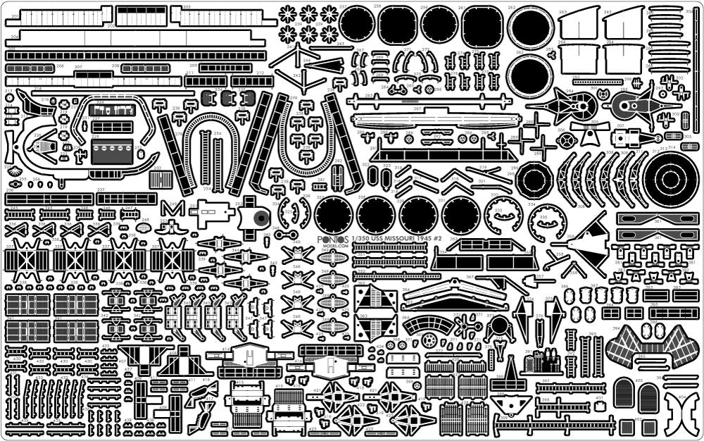 Pontos 35026FN USS BB-63 Missouri 1945 Kit de détails (Pont en bois teinté teck) (1/350) – image 14