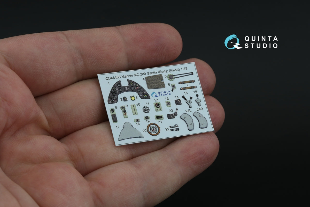 Quinta Studio QD48466 Macchi MC.200 Saetta (Early) 3D-Printed coloured Interior on decal paper (Italeri) 1/48 – imagen 4