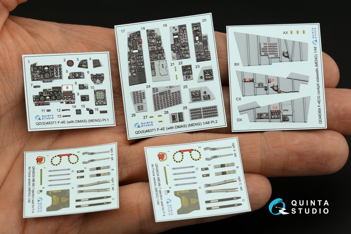 Quinta Studio QD48371 F-4E with DMAS 3D-Printed &amp;amp; coloured Interior on decal paper (Meng) 1/48 – immagine 3