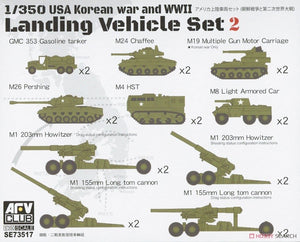 AFV Club SE73517 Coffret de véhicules de débarquement américains de la guerre de Corée et de la Seconde Guerre mondiale, échelle 1/350  – image 4