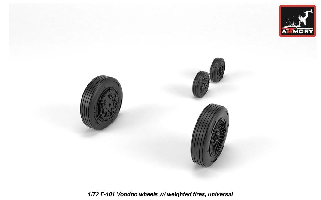 Armory Models AW72321 F-101 Voodoo wheels w/ optional nose wheels &amp; weighted tires 1/72