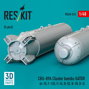 RESKIT RS48-0514 CBU-89A cluster bombs GATOR (4 pcs) (3D Printed) 1/48 – zdjęcie 3