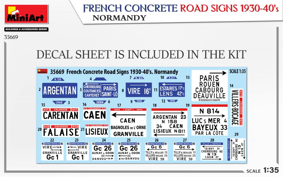 MiniArt 35669 FRENCH CONCRETE ROAD SIGNS 1930-40’S. NORMANDY 1/35 – zdjęcie 2