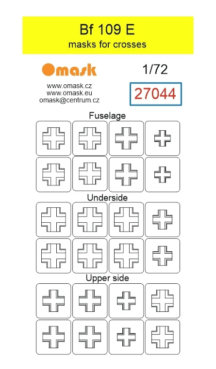 Omask 27044 Bf 109 E masks for crosses 1/72