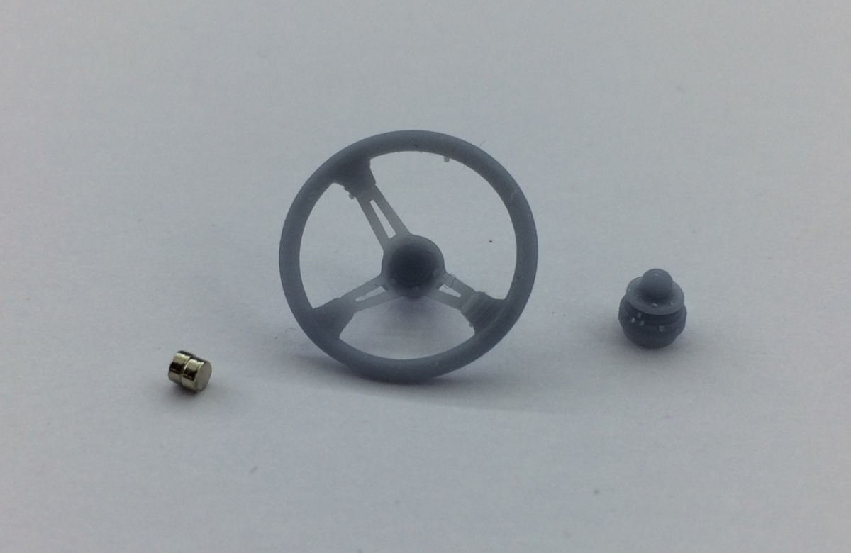 Yamamoto Model Parts YMPTUN23 Kierownica sportowa+naba quick release 1/24 – imagen 2