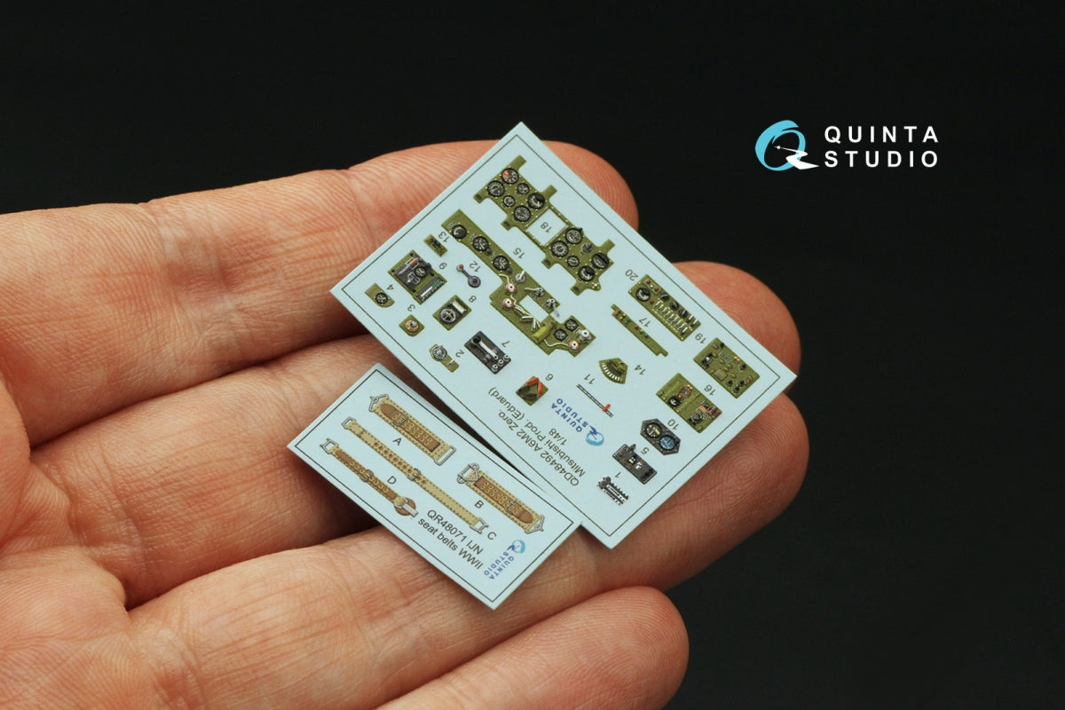 Quinta Studio QD48492 A6M2 Zero Mitsubishi Production 3D-Printed coloured Interior on decal paper (Eduard) 1/48 – immagine 3
