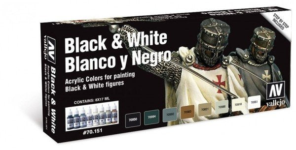 Ensemble Vallejo 70151 Noir et Blanc 