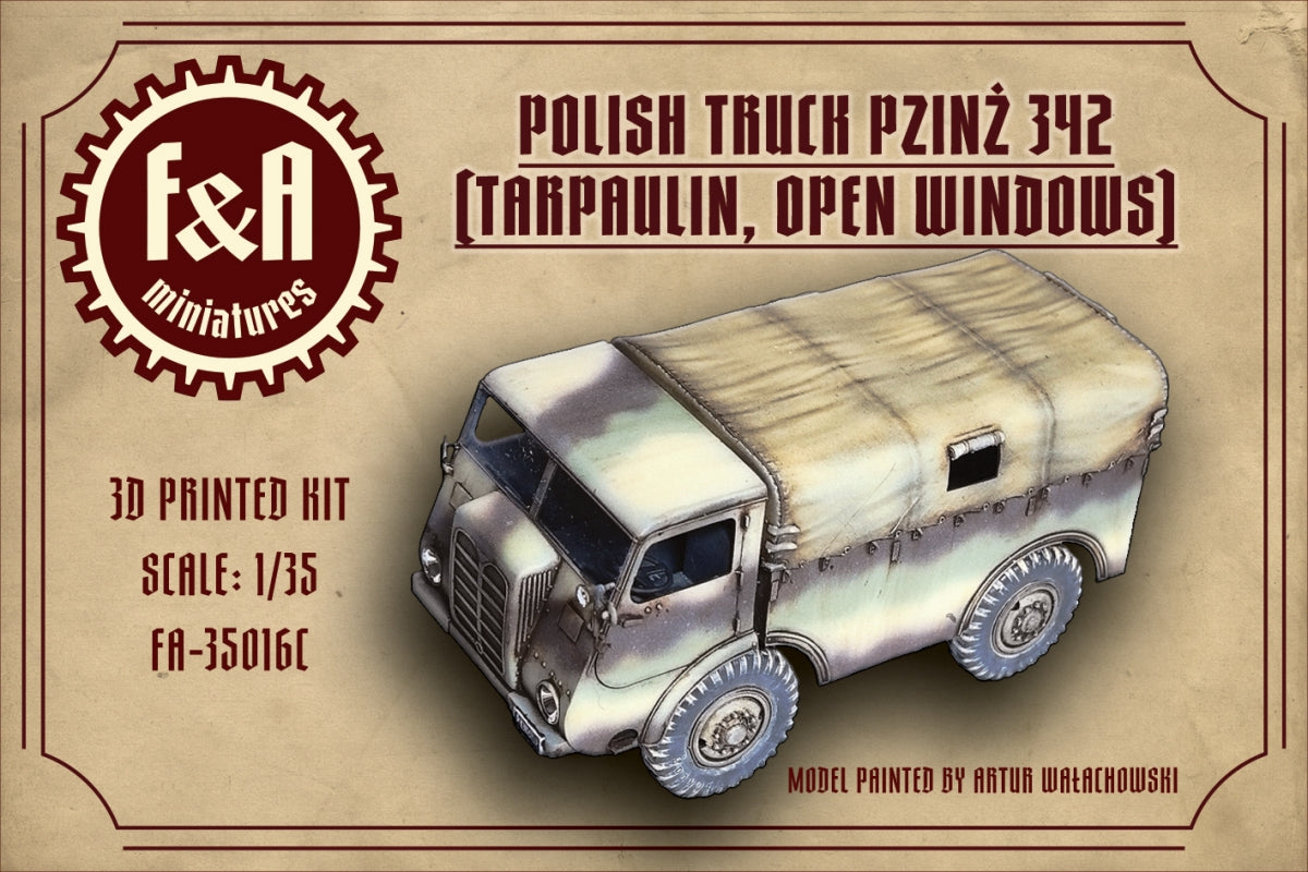 F&A Miniatures FA-35016C Pzinż 342 plandeka otwarte okna 1/35