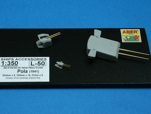 Aber 350L-50 Set of barrels 203mm x 8; 100mm x 16, 37mm x 8 for Italian Navy Pola class heavy crusies 1/350 – image 3