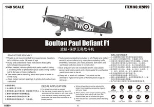 Trumpeter 02899 Boulton Paul Defiant F1 1/48 – imagen 2