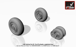 Armory Models AW48024 Sukhoj Su-30 / Su-35 wheels, weighted tires, front mudguard 1/48 – imagen 2