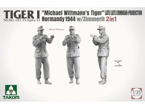 Takom 2201 Tiger I Late Production w/zimmerit Normandy 1944 Sd.Kfz. 181 Pz.Kpfw. VI Ausf. E &amp;quot;Michael Wittmann&amp;#39;s Tiger&amp;quot;(Late/Late Command) 1/35 – imagen 4