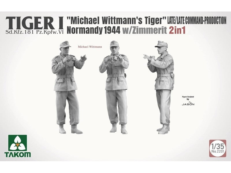 Takom 2201 Tiger I Late Production w/zimmerit Normandy 1944 Sd.Kfz. 181 Pz.Kpfw. VI Ausf. E &amp;quot;Michael Wittmann&amp;#39;s Tiger&amp;quot;(Late/Late Command) 1/35 – imagen 4