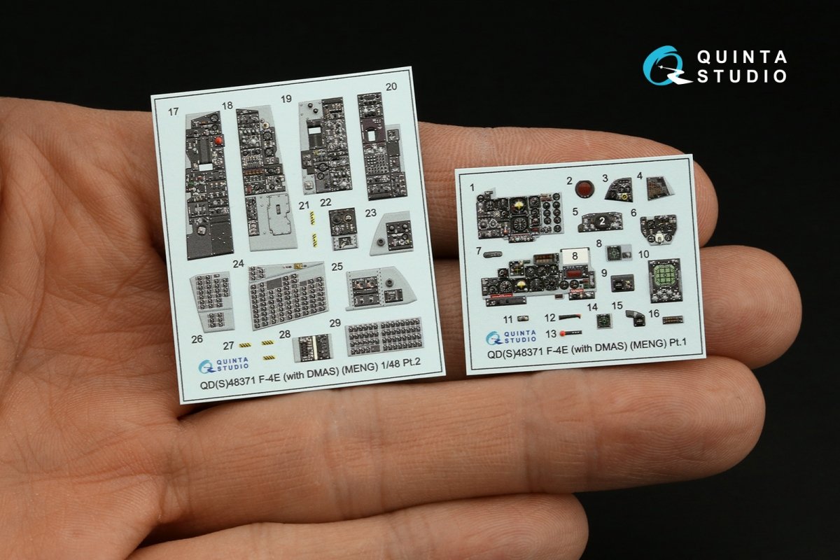 Quinta Studio QDS-48371 F-4E with DMAS 3D-Printed &amp;amp; coloured Interior on decal paper (Meng) (Small version) 1/48 – Bild 4