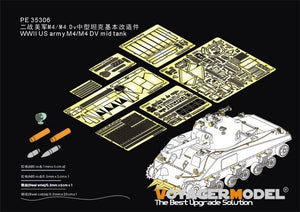 Jupes de char intermédiaires M4 de l&amp;#39;armée américaine (Seconde Guerre mondiale) pour maquettes Voyager PE35307 (DRAGON 6511 et 6579, échelle 1/35)