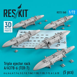 RESKIT RS72-0340 TRIPLE EJECTOR RACK A/A37B-6 (TER-7) (5 PCS) 1/72