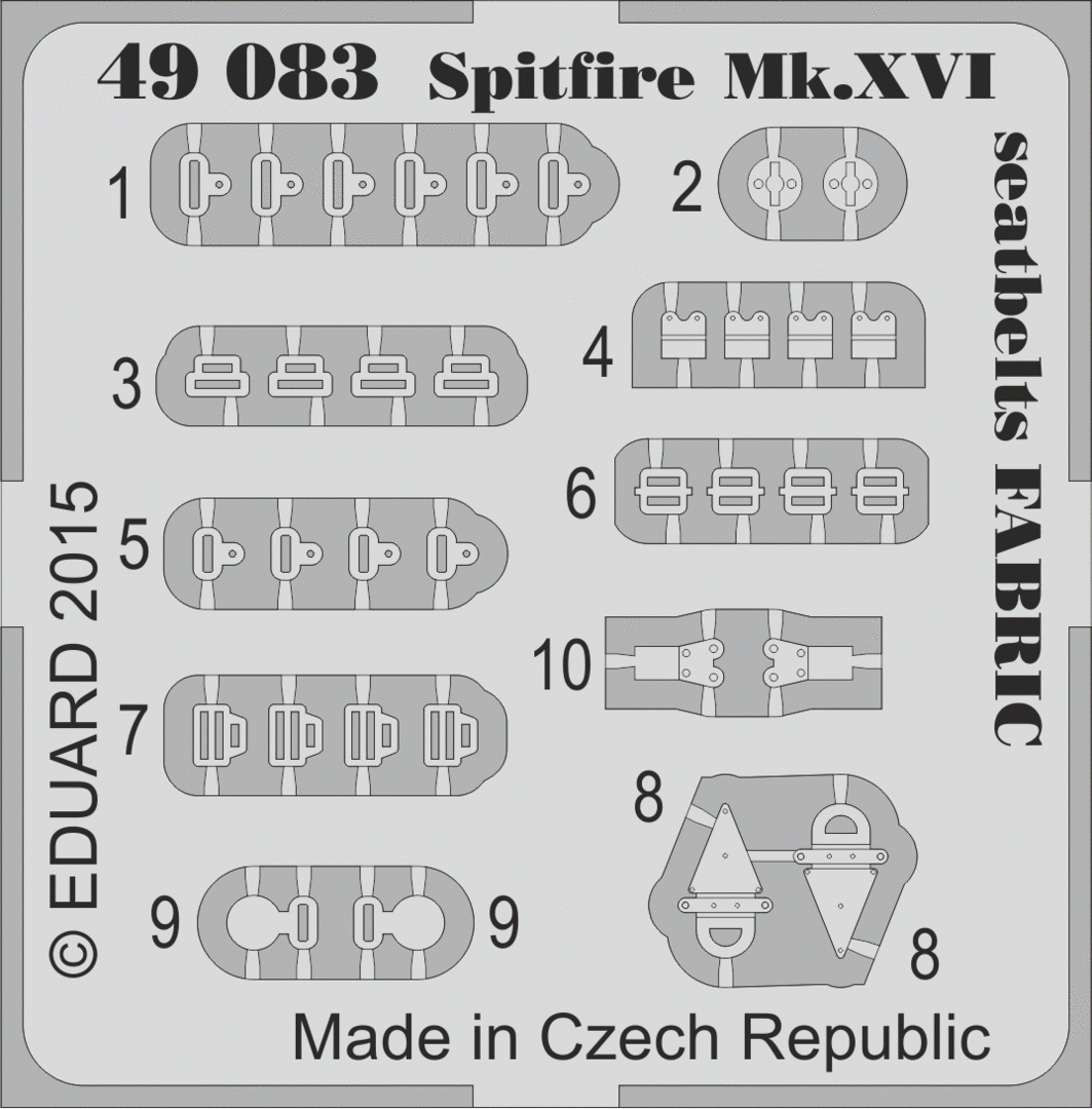 Eduard 49083 Spitfire Mk. XVI seatbelts FABRIC 1/48 EDUARD – imagen 2