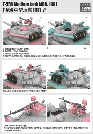 Rye Field Model 5098 T-55A Medium Tank Mod. 1981 with workable track links 1/35 – immagine 4