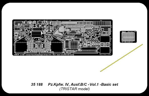 Aber 35188 German medium tank Pz.Kpfw. IV, Ausf.B/C - vol.1 - basic set 1/35 – imagen 5