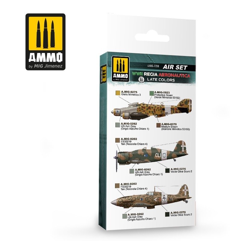 AMMO of Mig Jimenez 7238 WWII Regia Aeronautica – Late Colors Set 6x17ml – immagine 2