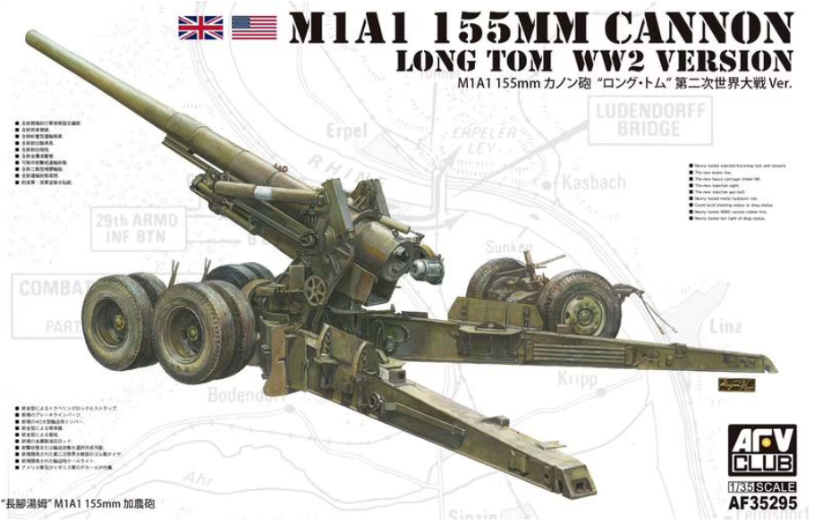 AFV Club 35295 Canon M1A1 155 mm « Long Tom », version Seconde Guerre mondiale, échelle 1/35
