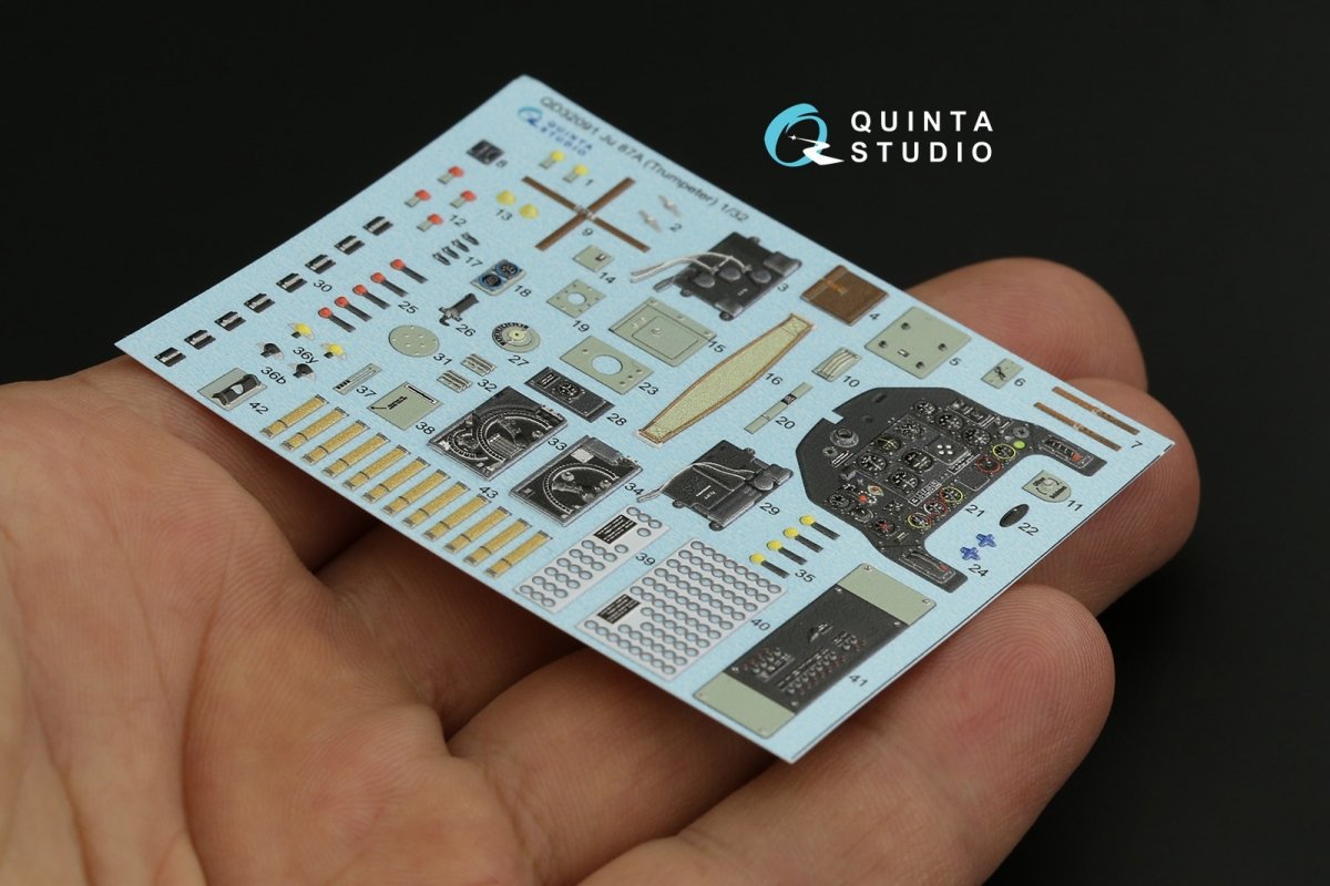 Quinta Studio QD32091 Ju 87A 3D-Printed &amp;amp; coloured Interior on decal paper (Trumpeter) 1/32 – Bild 5