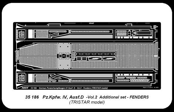 Aber 35186 German medium tank Pz.Kpfw. IV, Ausf. D - vol. 2 - additional set - fenders 1/35 – image 4