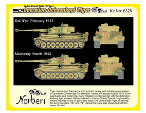 Dragon 6328 WWII German Pz.Kpfw.VI Tiger I Early Production 501 abt Operation Ochsenkopf 1/35 – imagen 7