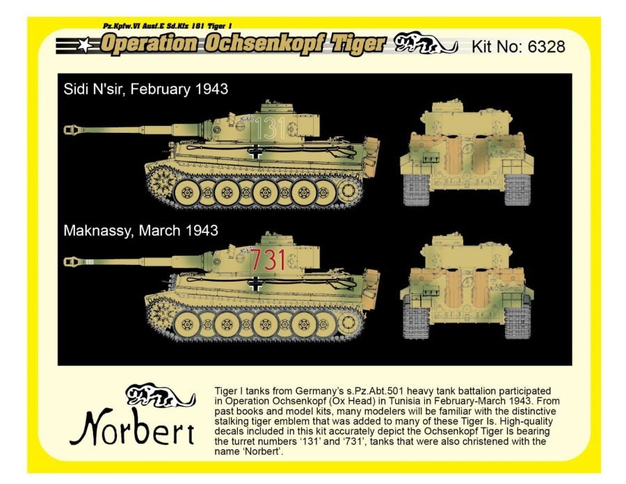 Dragon 6328 WWII German Pz.Kpfw.VI Tiger I Early Production 501 abt Operation Ochsenkopf 1/35 – imagen 7