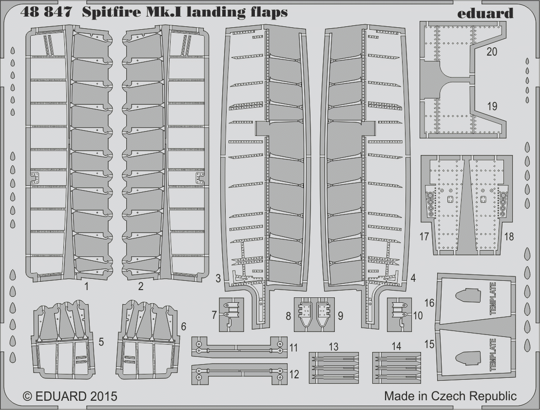 Eduard 48847 Spitfire Mk. I landing flaps 1/48 Airfix