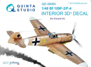 Quinta Studio QD48083 Bf 109F-2/F-4 3D-Printed &amp;amp; coloured Interior on decal paper (for Eduard kit) 1/48