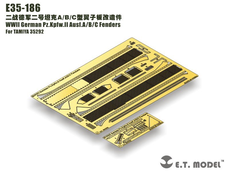 ET modèle E35-186 WWII allemand Pz.Kpfw.II Ausf.A/B/C Fenders (pour TAMIYA 35292) (1/35)