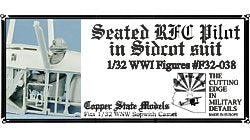 Copper State Models F32-038 Seated RFC Pilot in Sidcot suit 1/32