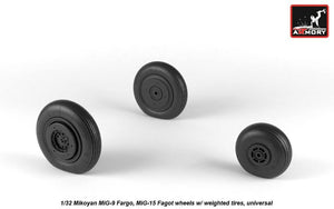 Armory Models AW32014 Mikoyan MiG-15bis Fagot (late) / MiG-17 Fresco wheels w/ weighted tires 1/32