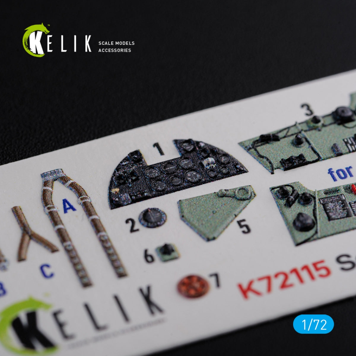 KELIK K72115 Sea Hurricane Mk I interior 3D decals for Arma Hobby kit 1/72 – imagen 3
