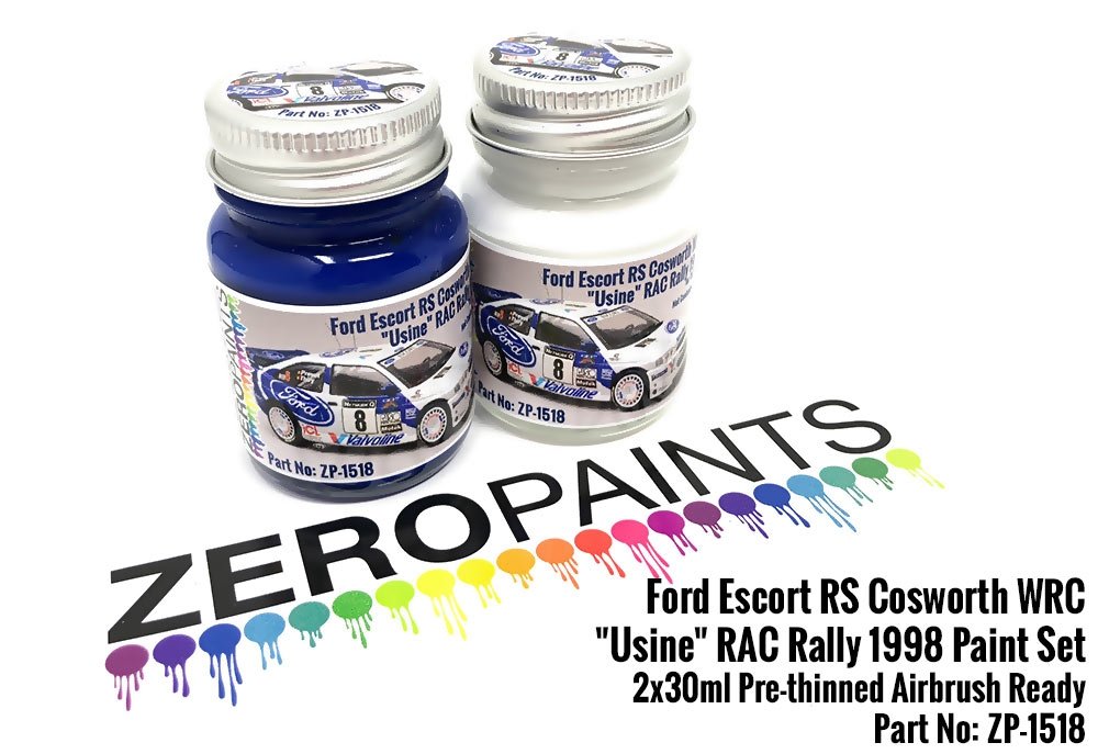 Kit de peinture Zero Paints ZP-1518 Ford Escort RS Cosworth WRC « Usine » RAC Rally 1998 (2 x 30 ml)
