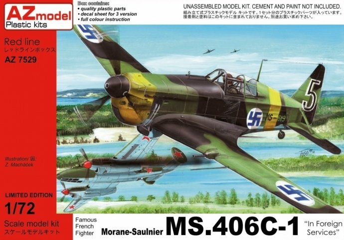 AZmodel AZ7529 Morane-Saulnier MS.406C-1 &amp;quot;In Foreign Services&amp;quot; 1/72