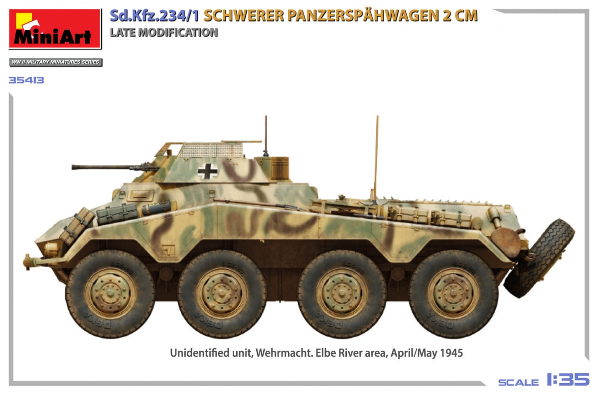 MiniArt 35413 Sd.Kfz.234/1 Schwerer Panzerspähwagen (2 cm). Late Mod 1/35 – imagen 8